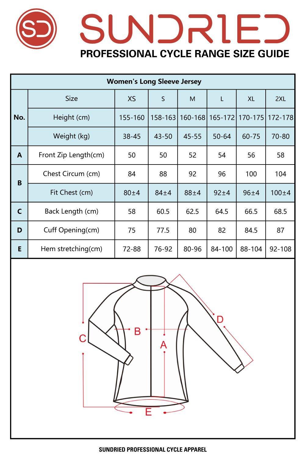 Sundried Apex Women's Long Sleeve Jersey Long Sleeve Jersey Activewear