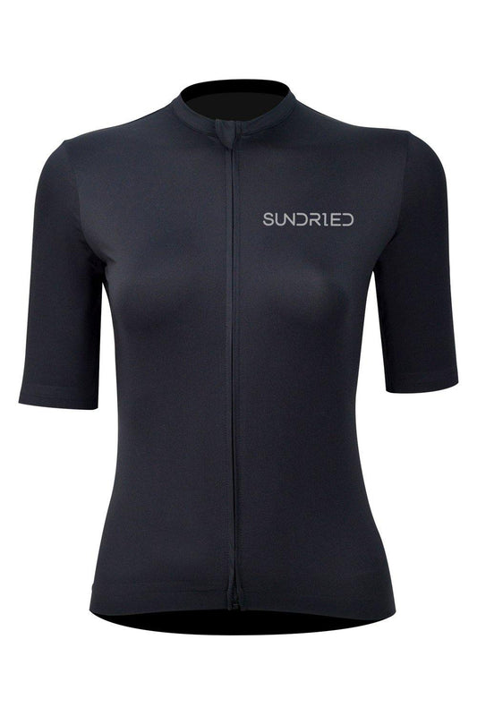 Sundried Stealth Women's Cycle Jersey Short Sleeve Jersey L Black SD0296 L Black Activewear