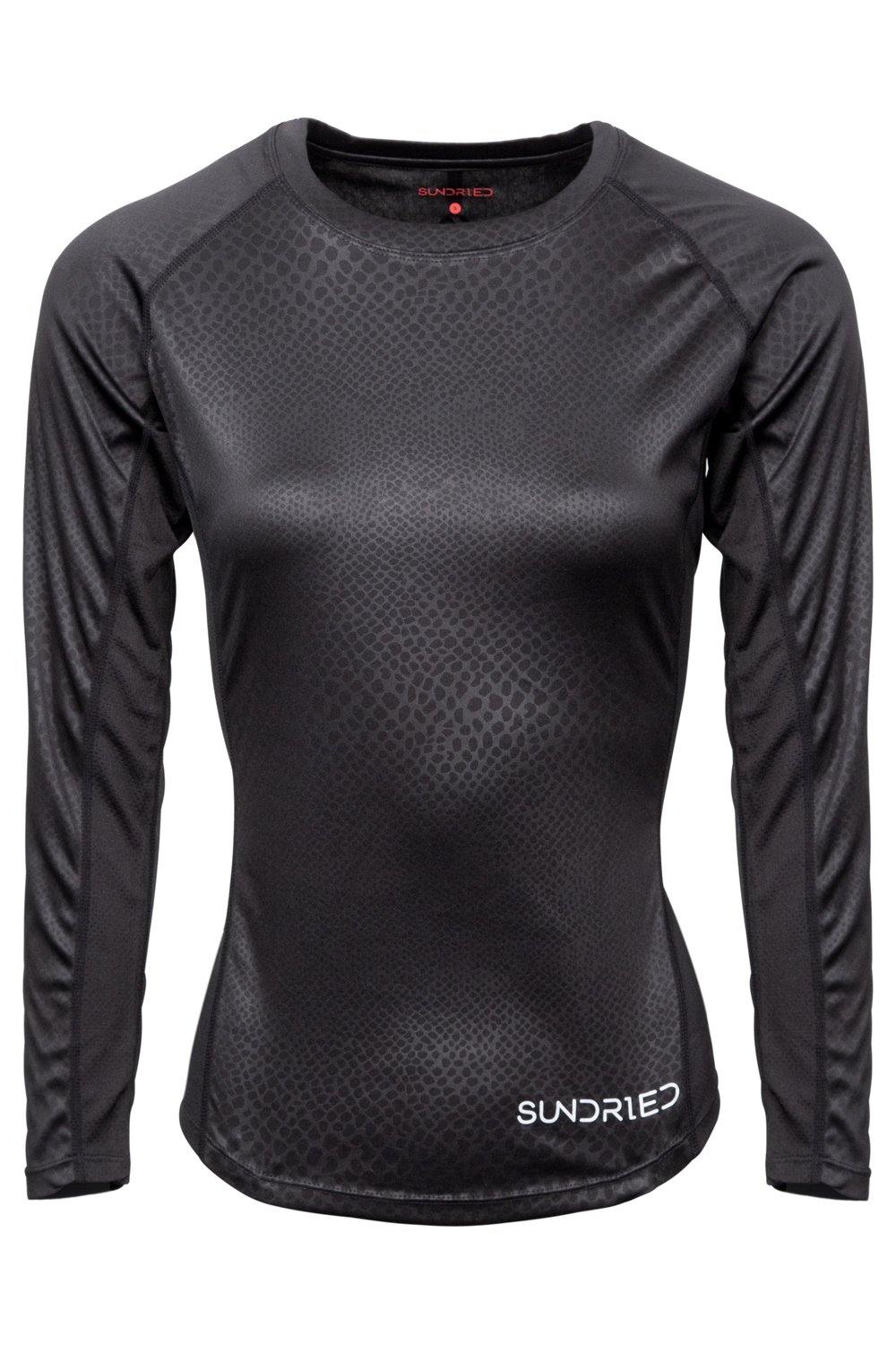 Sundried Eclipse Women's Long Sleeve Top Baselayer L Black SD0166 L Black Activewear