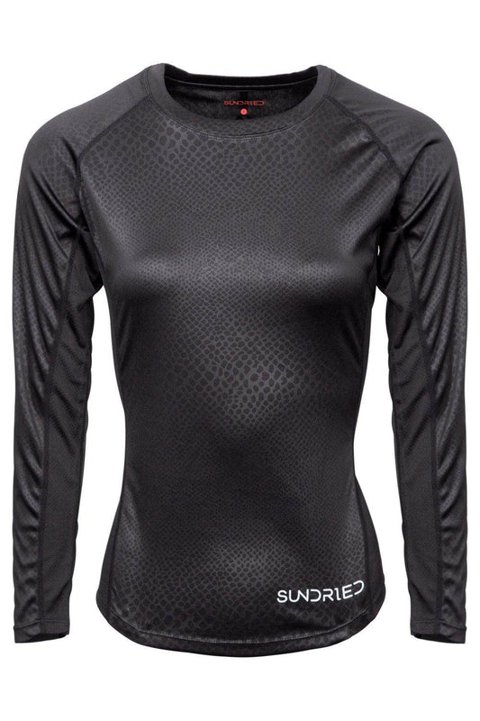 Sundried Eclipse Women's Long Sleeve Baselayer Training Top Baselayer L Black SD0166 L Black Activewear