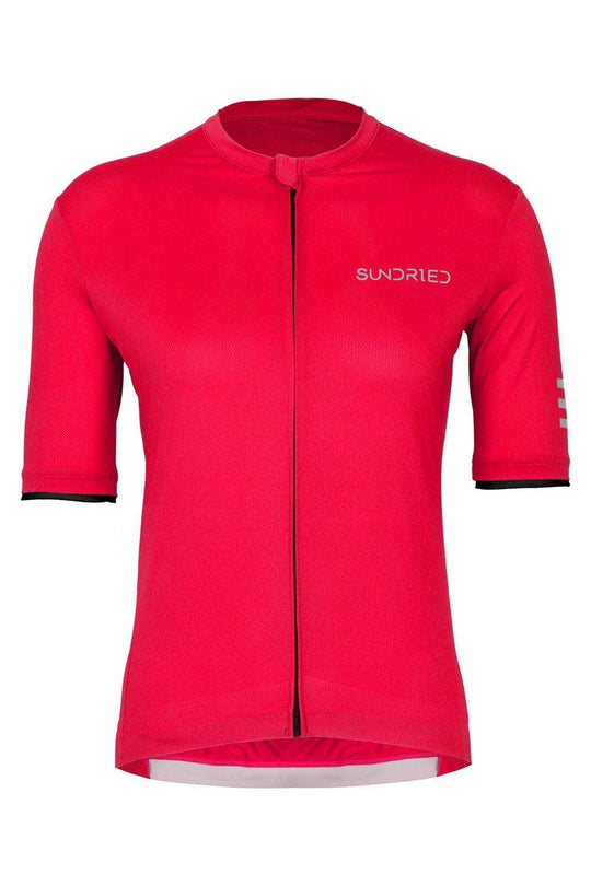Sundried Apex Women's Short Sleeve Cycle Jersey Short Sleeve Jersey L Red SD0340 L Red Activewear