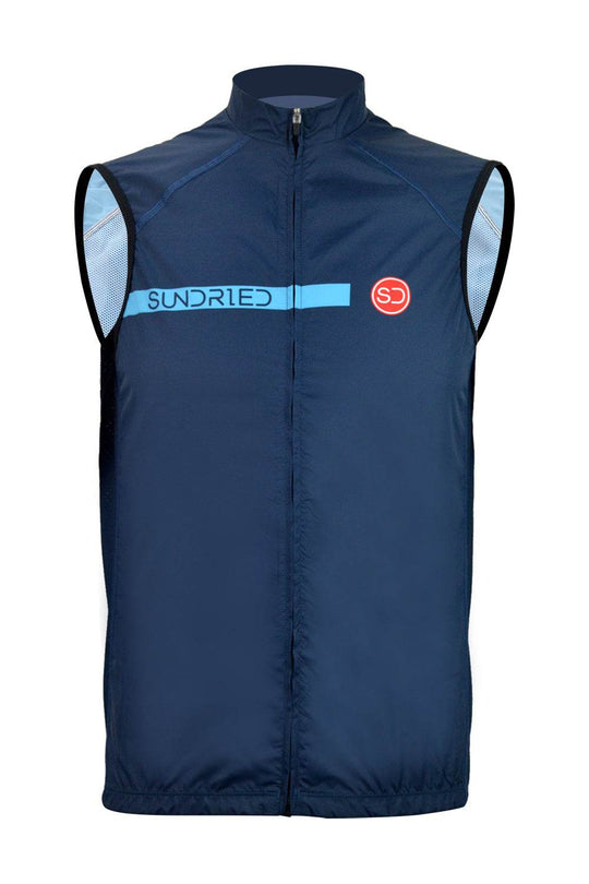 Sundried Cadence Cycling and Running Gilet Gilet L Blue SD0128 L Blue Activewear