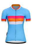 Sundried Euro Women's Short Sleeve Cycle Jersey Short Sleeve Jersey L Blue SD0511 L Blue Activewear