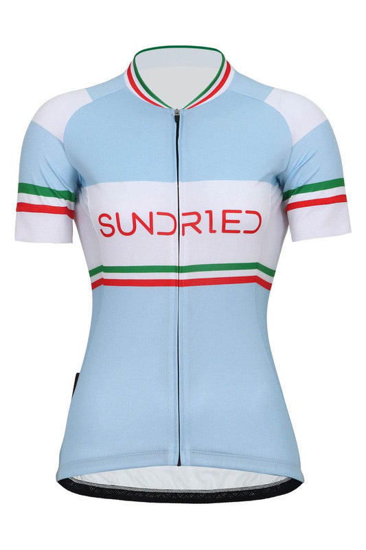 Sundried Ice Stripe Women's Short Sleeve Cycle Jersey Short Sleeve Jersey L Ice SD0513 L Ice Activewear