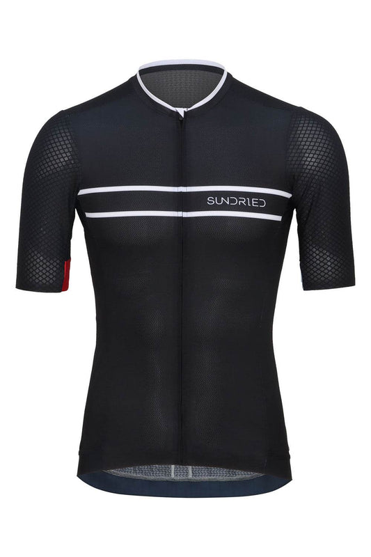 Sundried Pro Men's Black Short Sleeve Cycle Jersey Short Sleeve Jersey L Black SD0501 L Black Activewear