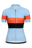 Sundried Sky Stripe Women's Short Sleeve Cycle Jersey Short Sleeve Jersey L Sky SD0509 L Sky Activewear